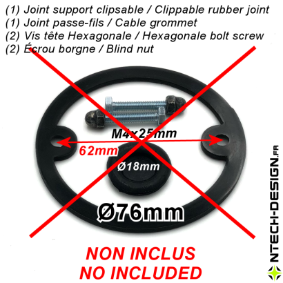 076-20 Support renforcé applique murale / luminaire / lanterne INSPEKTOR (Ø76mm - H 20mm)