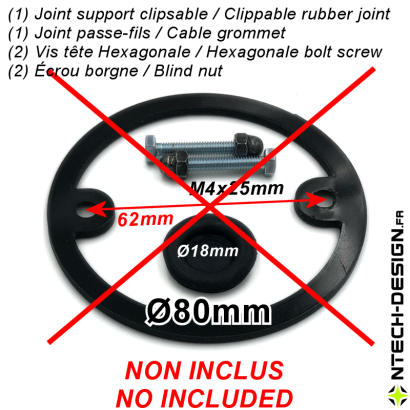 080-18 Support renforcé applique murale / luminaire / lanterne BLOOMA (Ø80mm - H 18mm)