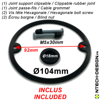 104-24 Support renforcé avec accessoires applique murale / luminaire / lanterne NAVEDO (Ø104mm - H 24mm)