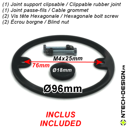 096-18 Support renforcé avec accessoires applique murale / luminaire / lanterne NAVEDO EGLO (Ø96mm - H 18mm)