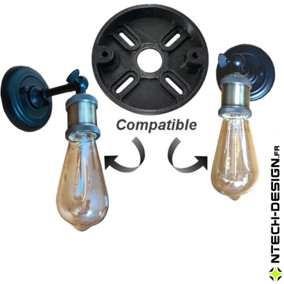 Support renforcé applique murale / luminaire / lanterne BLOOMA (Ø80mm - H 18mm)